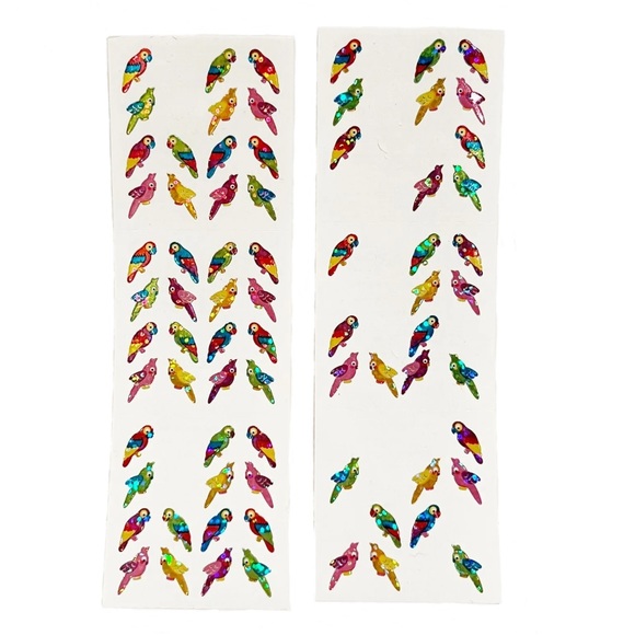 Vintage Sandylion Sticker Sheets Sparkly Holographic Fish Frog Dolphin Bird Dino - Picture 5 of 13